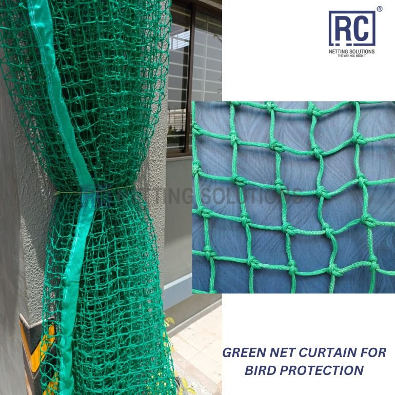 GREEN NET CURTAIN FOR BIRD PROTECTION