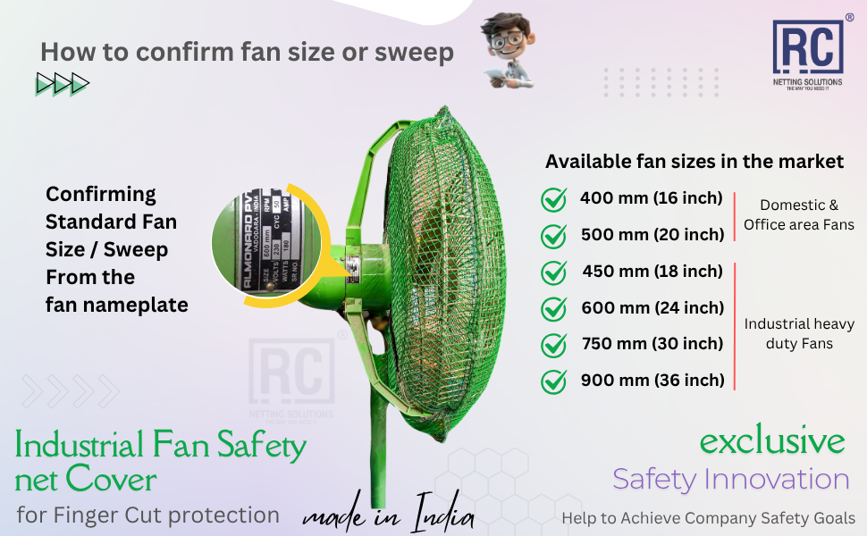Confirm Standard Fan Size from Fan nameplate